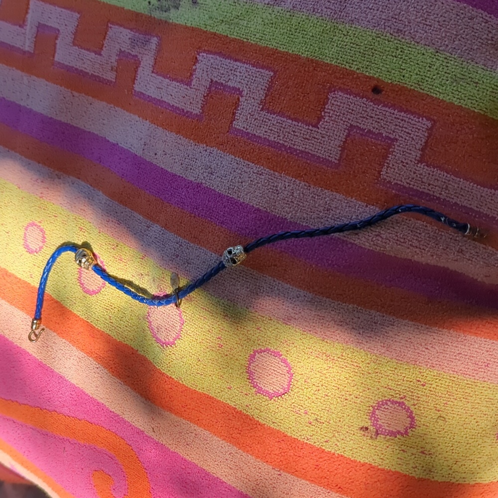 Jami Rodriguez Blue Bracelet with Decorative Skulls